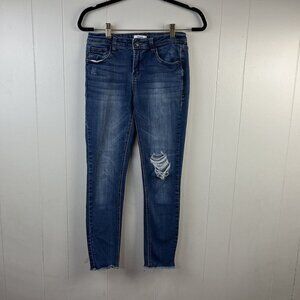 Kensie Effortless Ankle Mid Rise Skinny Blue Jeans Size 2/26 (27x26) EUC
